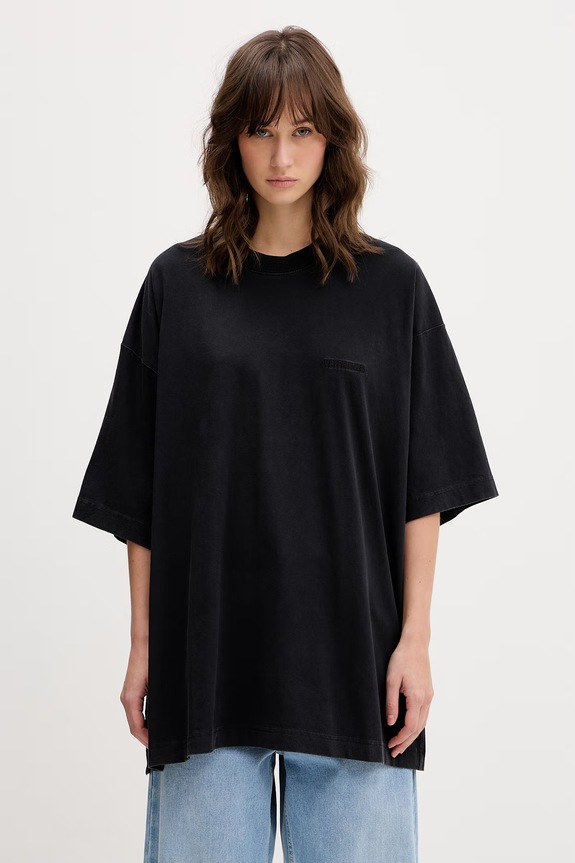 VETEMENTS t-shirt bawełniany Iconic Logo ME76TR139BB czarny SS26