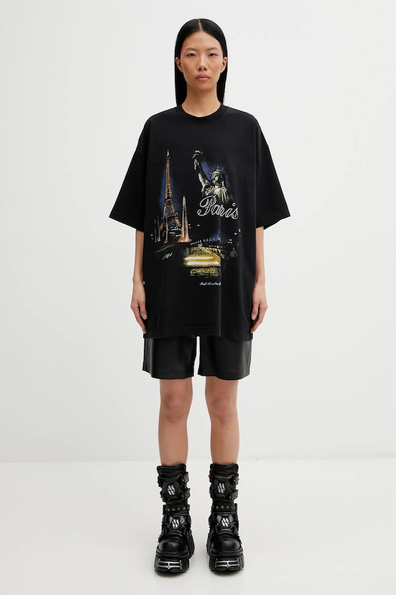 Хлопковая футболка VETEMENTS Paris Tourist ME76TR244B