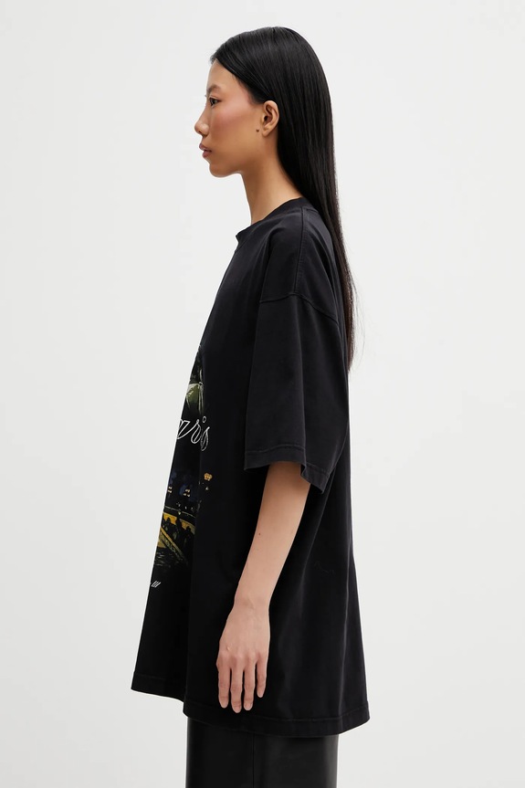 Хлопковая футболка VETEMENTS Paris Tourist чёрный ME76TR244B