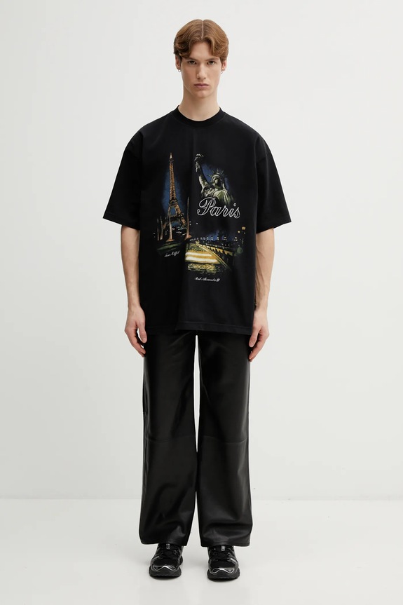 Хлопковая футболка VETEMENTS Paris Tourist ME76TR244B
