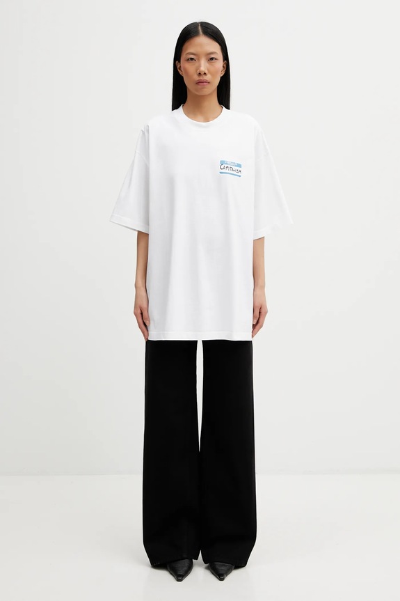 Bavlněné tričko VETEMENTS Sticker ME76TR227W