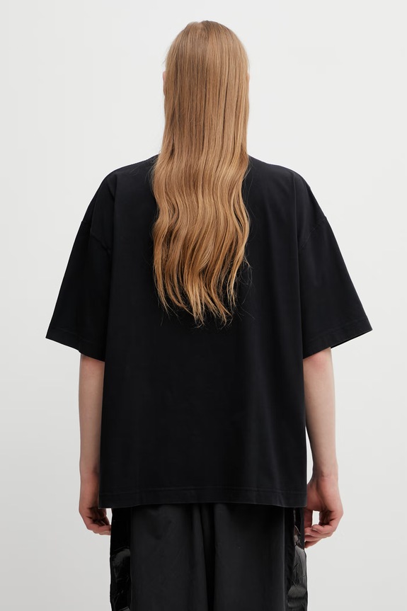 VETEMENTS t-shirt bawełniany Taped Logo ME76TR148B czarny