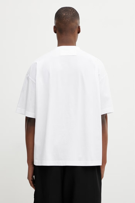 VETEMENTS t-shirt bawełniany Taped Logo ME76TR150W biały