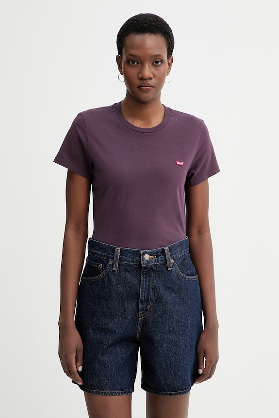 Ρούχα Βαμβακερό μπλουζάκι Levi's LSE_PERFECT A3116.0045 μωβ
