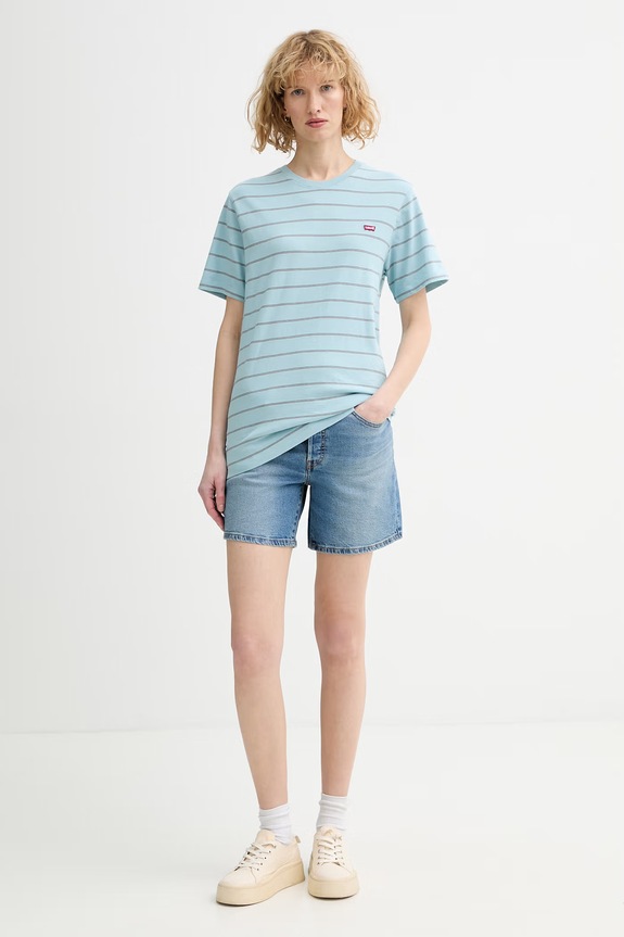 Ρούχα Βαμβακερό μπλουζάκι Levi's LSE_SS ORIGINAL HM A3117.0113 μπλε