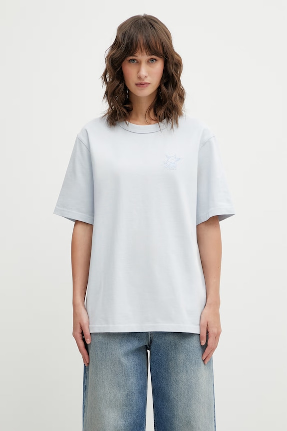 Café Kitsuné t-shirt bawełniany Barista Fox QU01101KJ7013 niebieski SS26