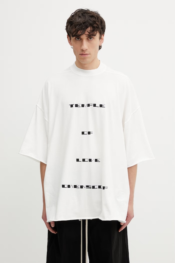 Rick Owens DRKSHDW Tommy футболка оверсайз бавовняна білий DU01F4259.RNEP7