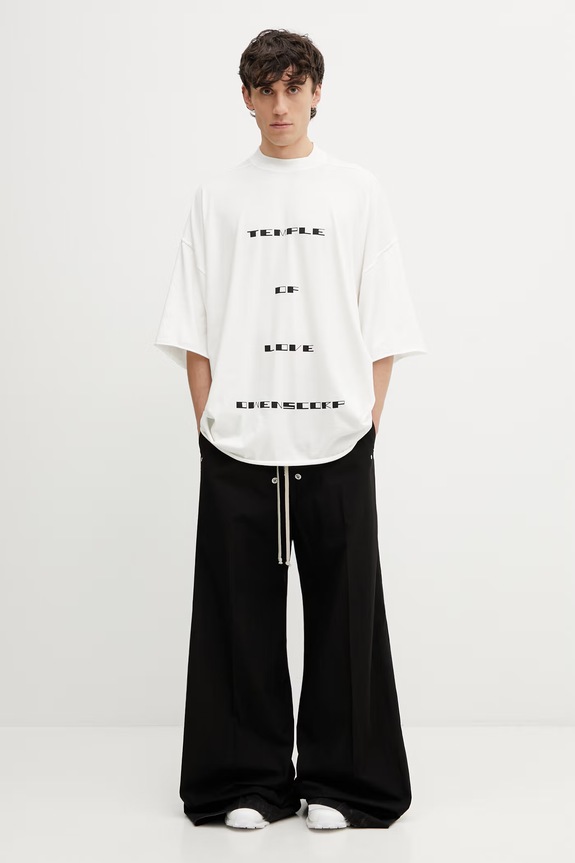 Rick Owens DRKSHDW Tommy футболка оверсайз бавовняна DU01F4259.RNEP7 білий