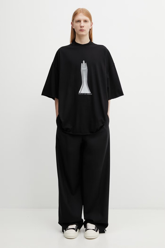 Rick Owens DRKSHDW Tommy T-shirt bawełniany męski DU01F4259.RNEP5 czarny