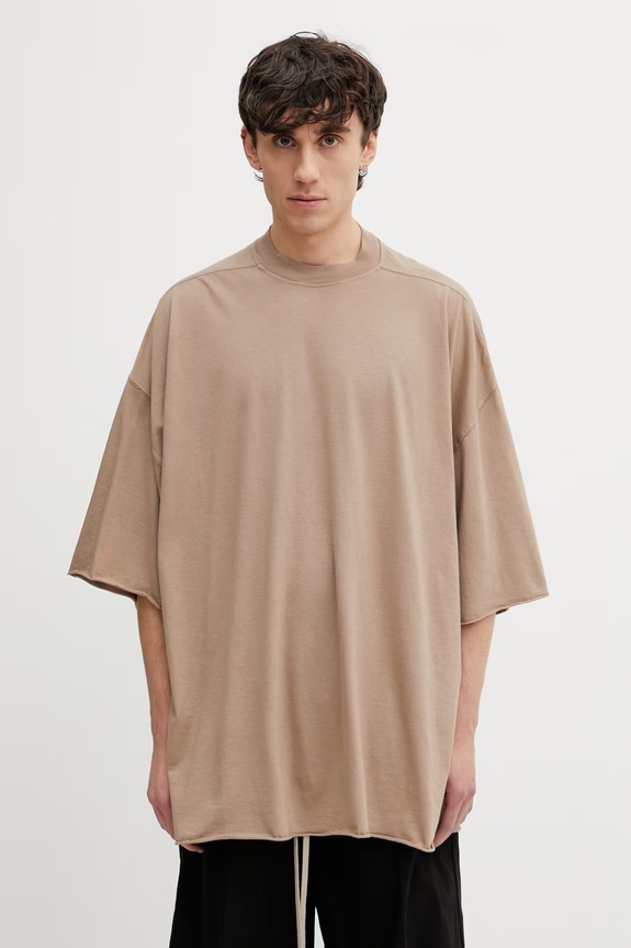 Bavlnené tričko Rick Owens DRKSHDW Tommy relaxed béžová DU01F4259.RN