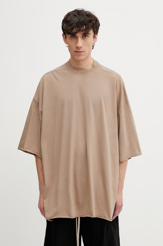 Bavlnené tričko Rick Owens DRKSHDW Tommy relaxed béžová DU01F4259.RN