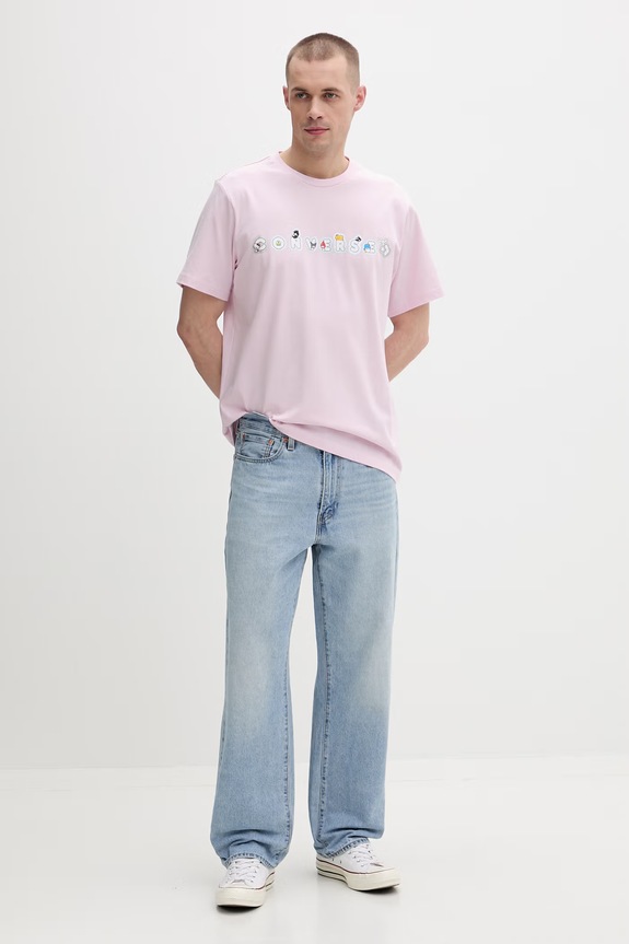 Converse t-shirt bawełniany x HELLO KITTY CVM5T517 różowy SS26