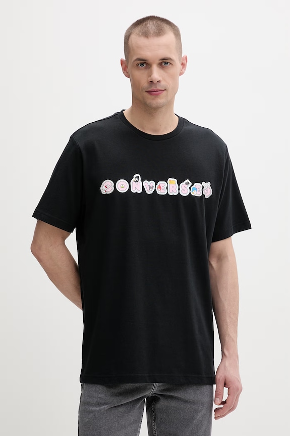 Converse t-shirt bawełniany x HELLO KITTY CVM5T517 czarny SS26