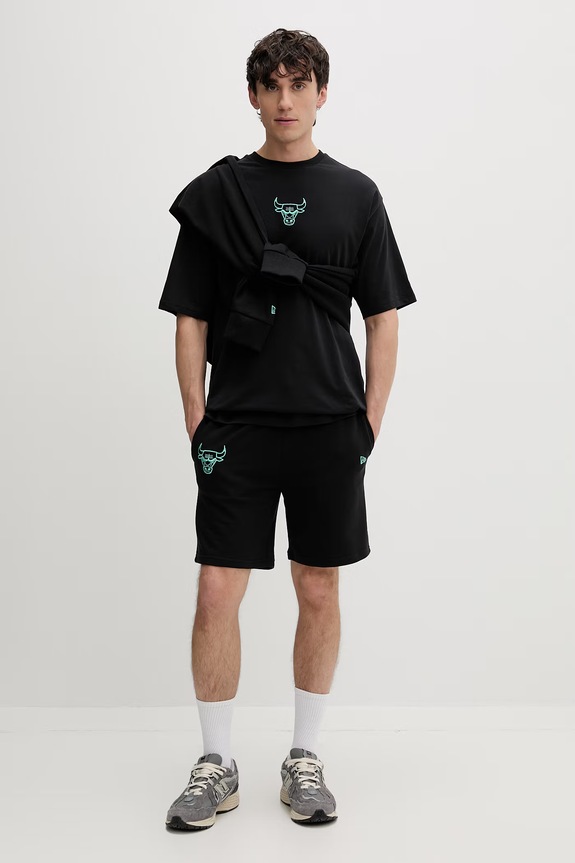 New Era t-shirt bawełniany CHICAGO BULLS czarny 60771515