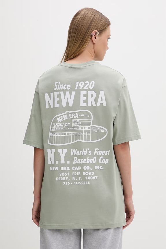 Odzież New Era t-shirt damski bawełniany GRAPHIC BP OS 60771530 zielony