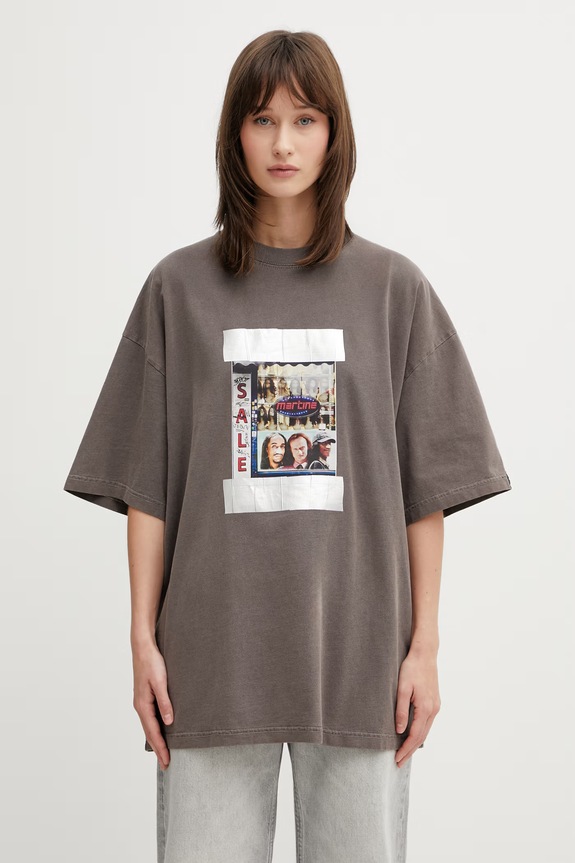Martine Rose oversize majica kratkih rukava od pamuka 621JE06700N smeđa SS26