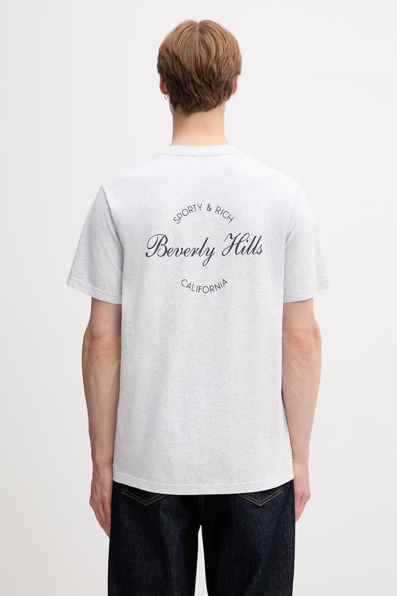 Sporty & Rich Beverly Script футболка бавовняна сірий TO11976257GY03