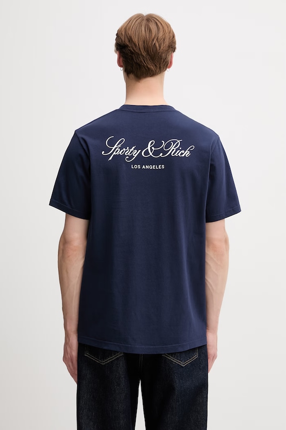 Sporty & Rich Vendome LA футболка бавовняна TO11976269BL106 темно-синій