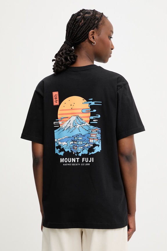 Kaotiko tricou de bumbac negru AS034.01.G002