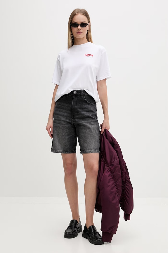 Kaotiko tricou din bumbac AS036.01.G002 alb SS26