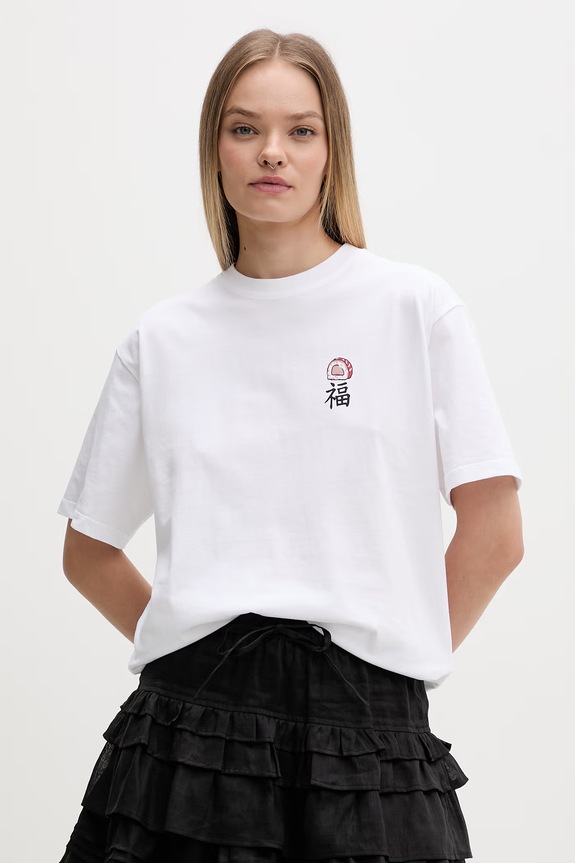 Îmbrăcăminte Kaotiko tricou bumbac AS038.01.G002 alb