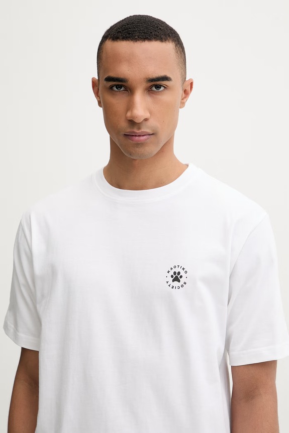 Kaotiko T-shirt bawełniany biały AS019.01.G002