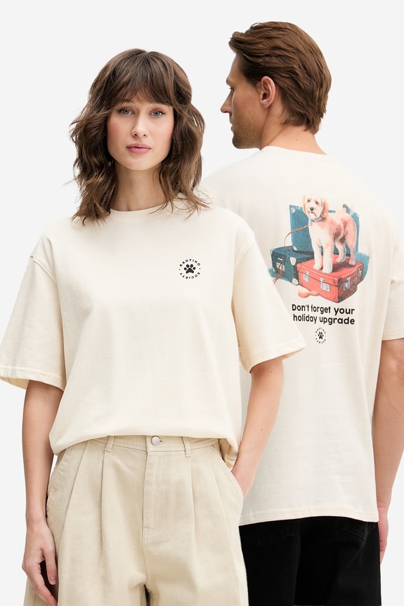 Kaotiko T-shirt bawełniany beżowy AS020.01.G002