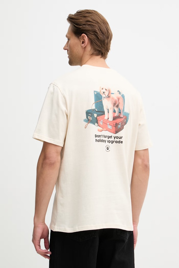 Kaotiko T-shirt bawełniany beżowy AS020.01.G002