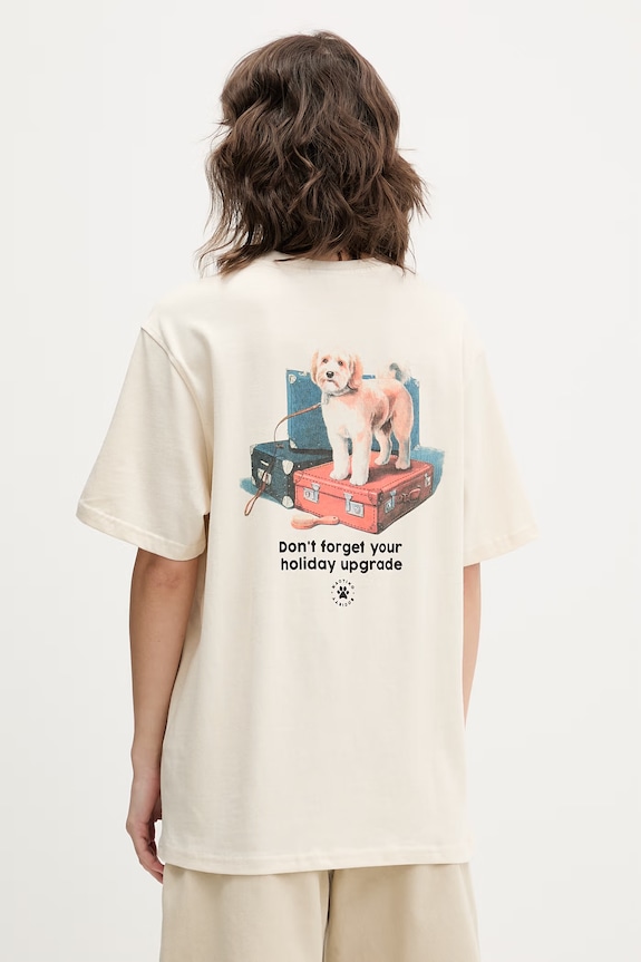 Kaotiko T-shirt bawełniany AS020.01.G002 beżowy SS26