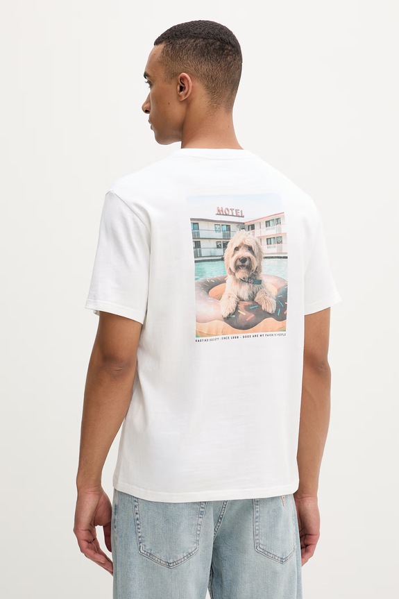 Kaotiko T-shirt bawełniany beżowy AS021.01.G002