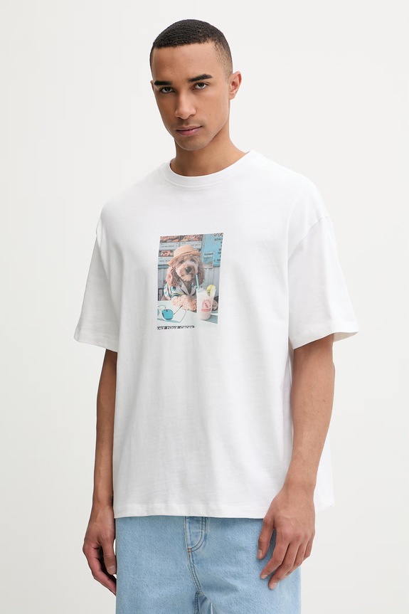 Kaotiko T-shirt bawełniany beżowy AS022.01.G002