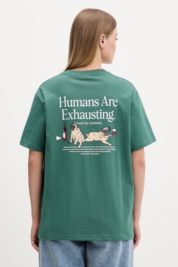 Odzież Kaotiko T-shirt bawełniany AS027.02.G002 zielony