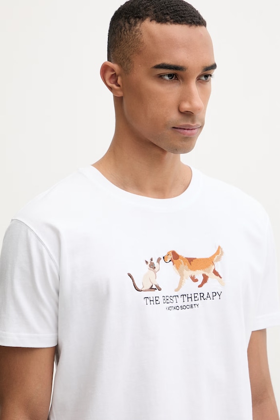 Kaotiko T-shirt bawełniany biały AS031.02.M002