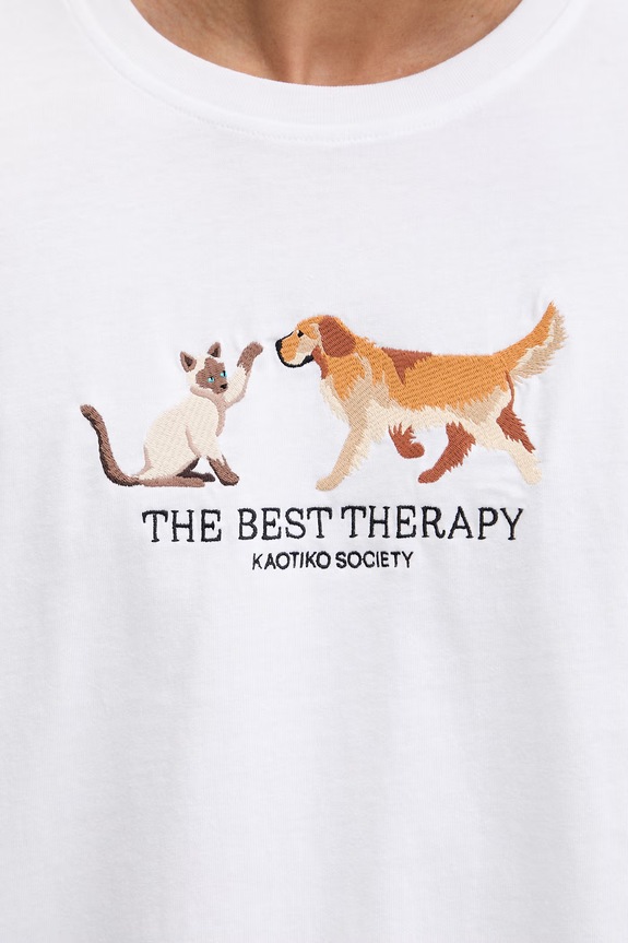 Kaotiko T-shirt bawełniany AS031.02.M002 biały