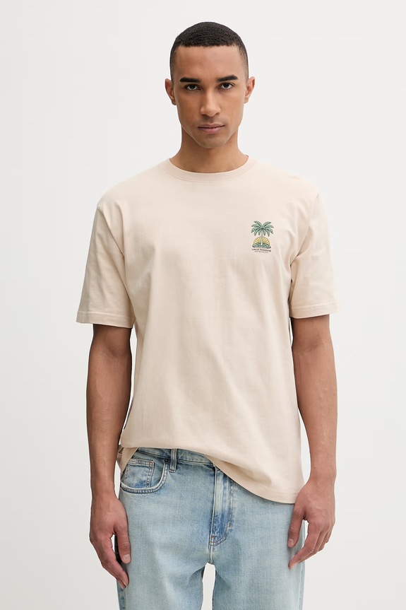 Kaotiko T-shirt bawełniany AS041.01.G002 beżowy SS26