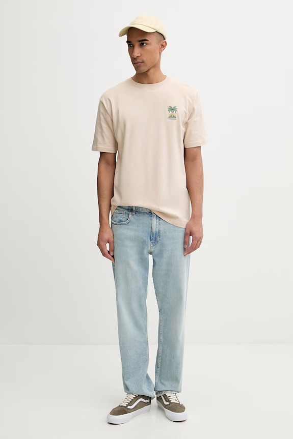 Kaotiko T-shirt bawełniany beżowy AS041.01.G002