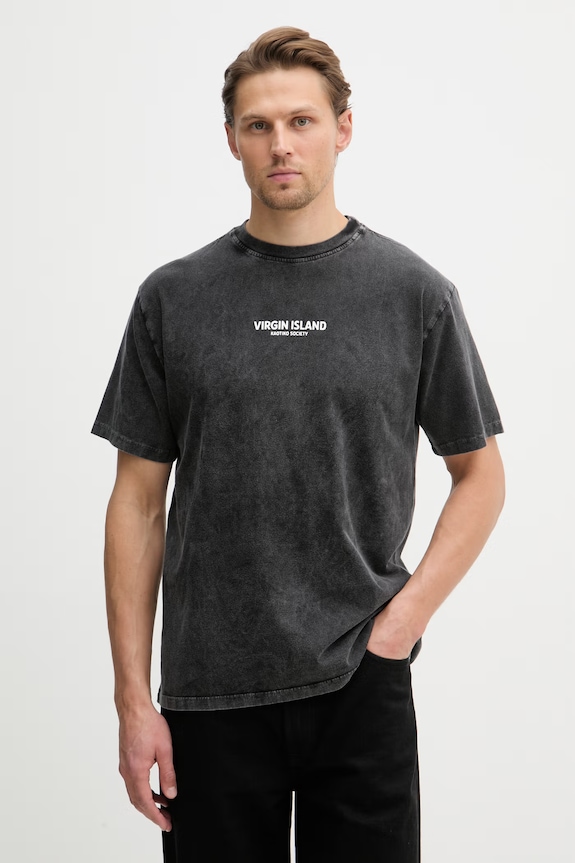Kaotiko T-shirt bawełniany AS042.01.G002 czarny SS26