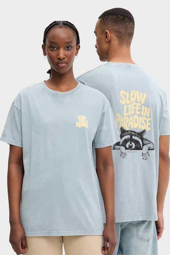 Kaotiko tricou din bumbac albastru AS047.01.G002