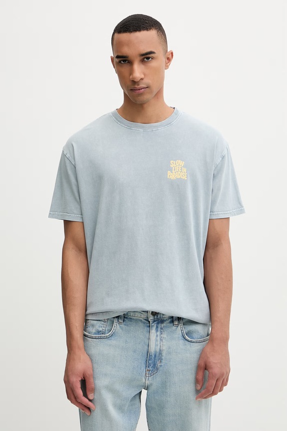 Odzież Kaotiko T-shirt bawełniany AS047.01.G002 niebieski