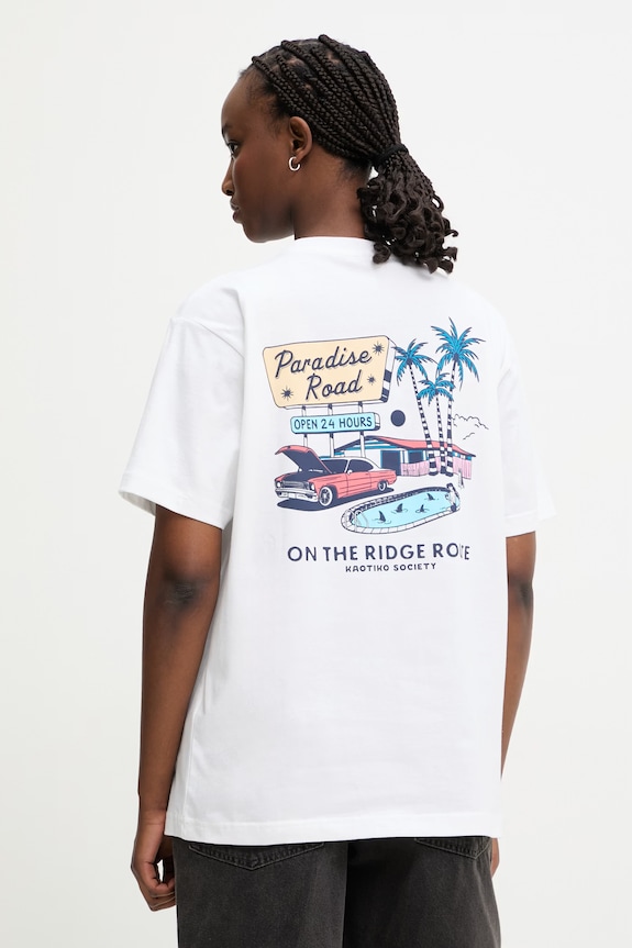 Odzież Kaotiko T-shirt bawełniany AS057.01.G002 biały