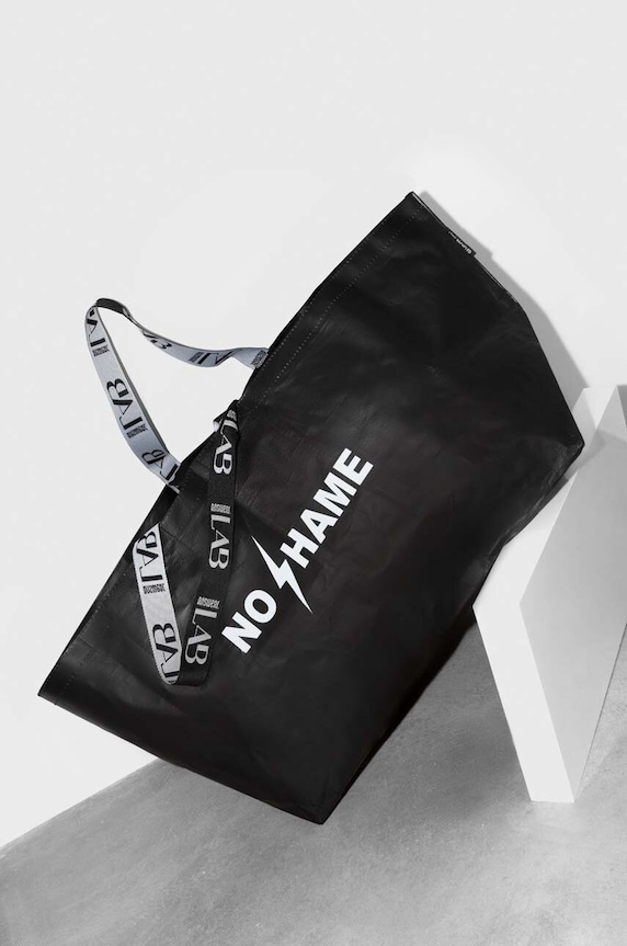 Kabelka Answear.LAB X limited collection NO SHAME potisk černá NoShame