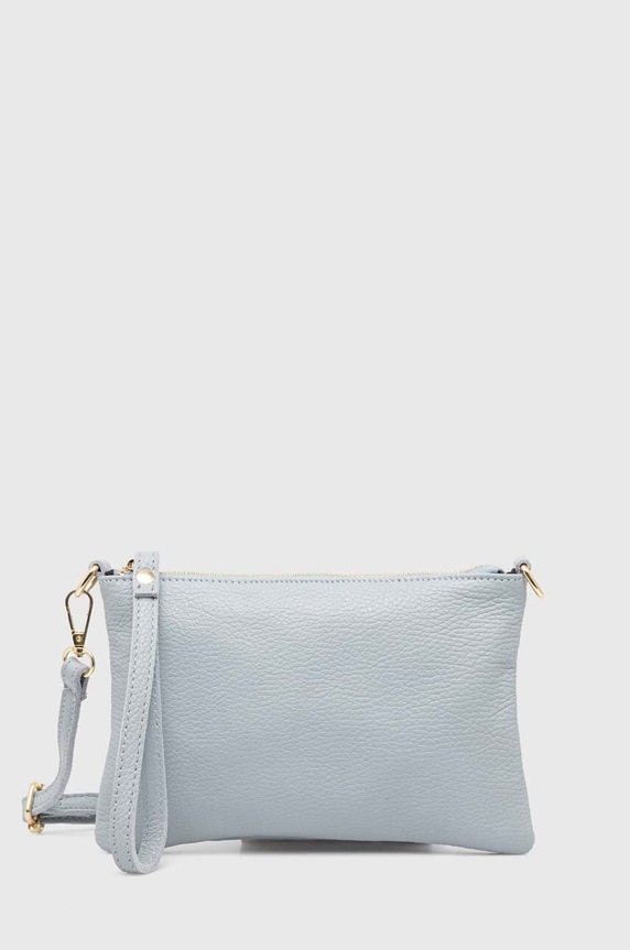 Answear Lab poseta de piele uni albastru 679.HKK