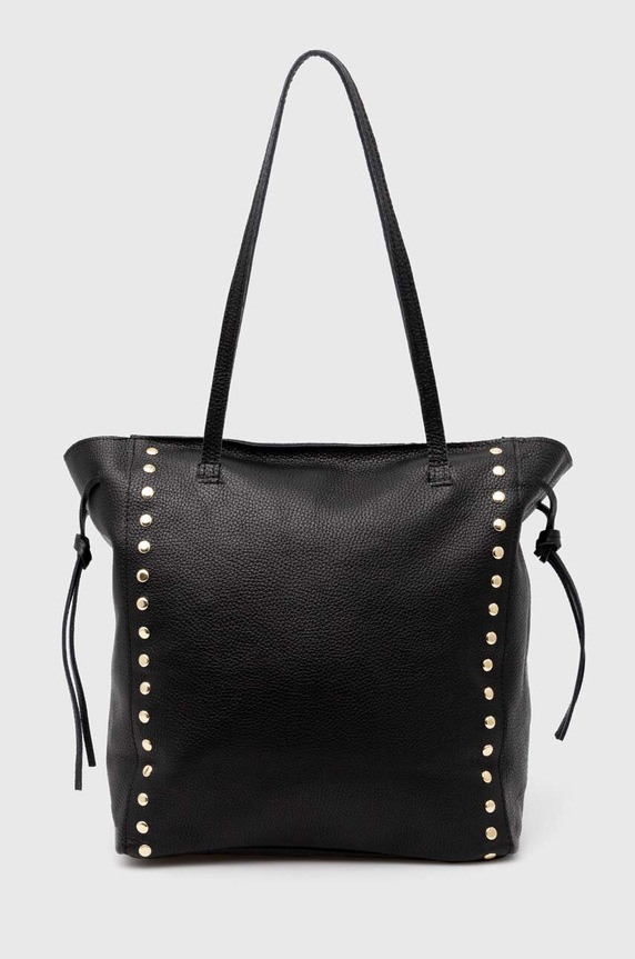 Δερμάτινη τσάντα Answear.LAB λείο δέρμα μαύρο 949.HWK