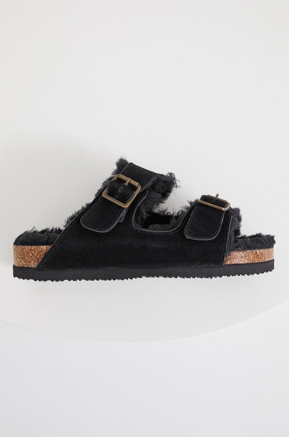 Scarpe Answear.LAB pantofole in camoscio DFL.213.1.KR nero