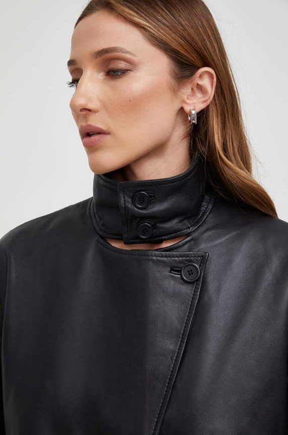 Kožený kabát Answear.LAB X limited collection NO SHAME WA23.KPD100