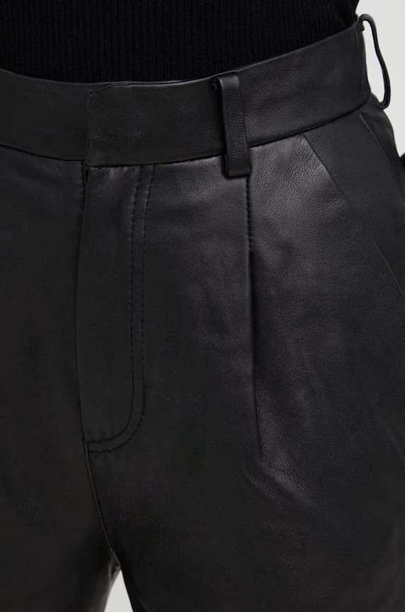 Δερμάτινο παντελόνι Answear.LAB X limited collection NO SHAME μαύρο WA23.SPD101
