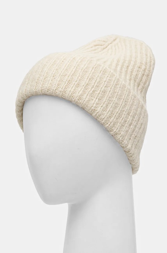 Answear.LAB czapka z wełny merino WA24.CAD002 beżowy WA24