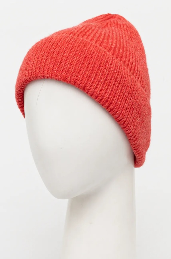 Akcesoria Answear.LAB czapka z wełny merino WA24.CAD006 czerwony