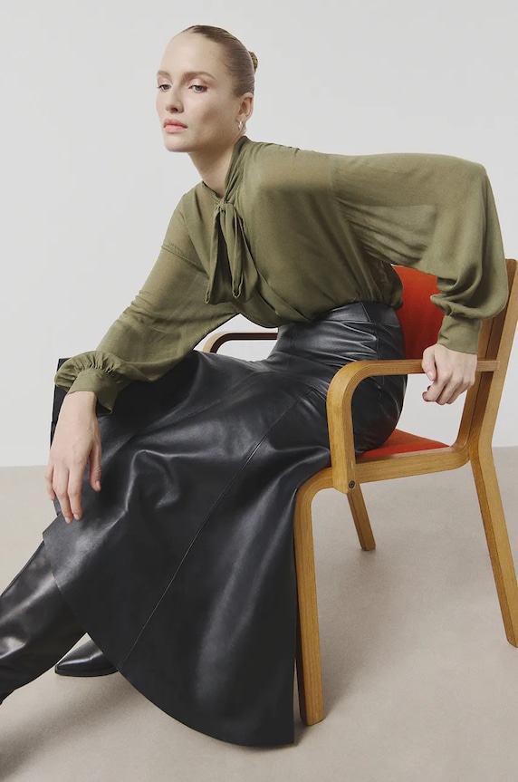 Košulja Answear.LAB bez uzorka zelena WA24.KDD006