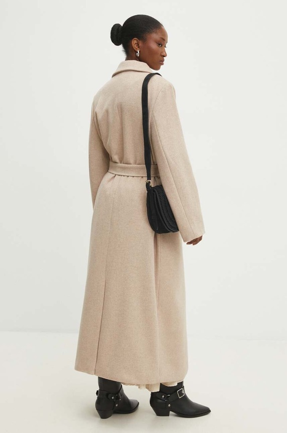 Odzież Answear.LAB płaszcz WA24.KPD002 beżowy